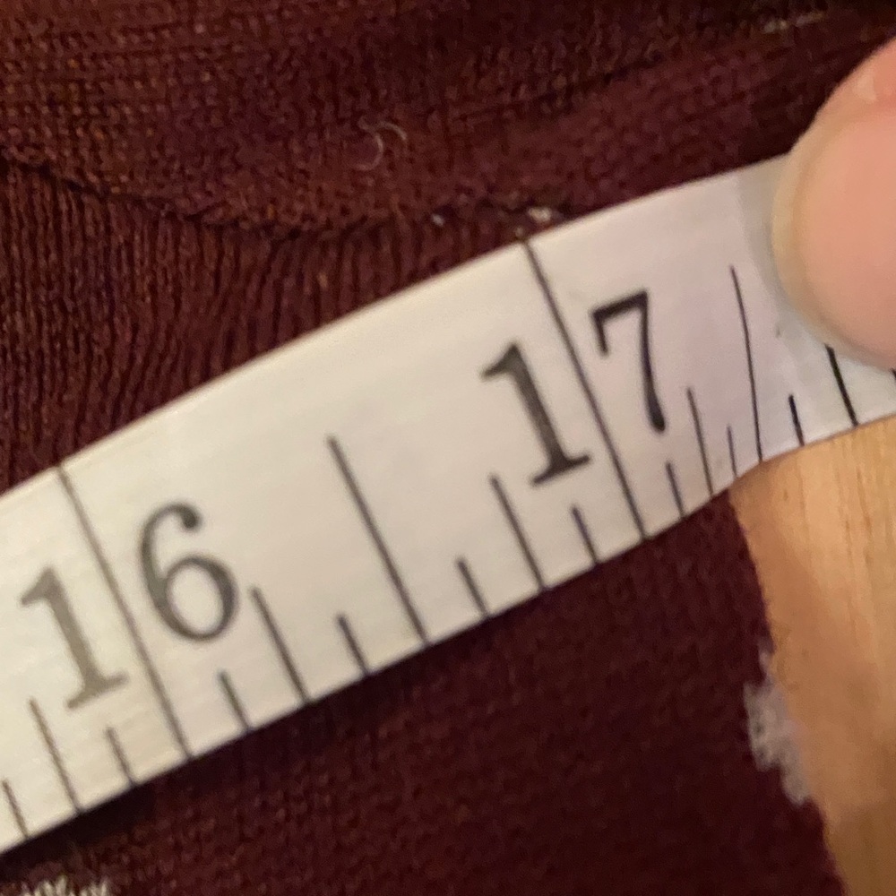 LOFT Burgundy Sweater with Light Gray Dots - Picture 6 of 9